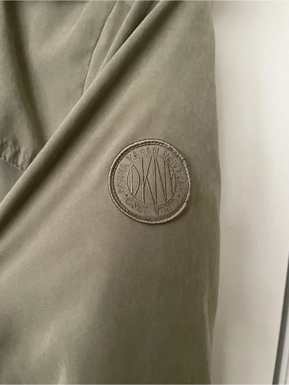 DKNY Olive Green Parka Coat‎ with Faux Fur Hood